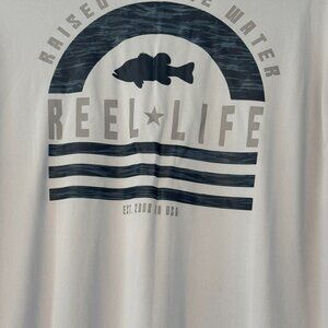 Reel Life Performance Fishing Shirt – XXL – Light Gray Long Sleeve